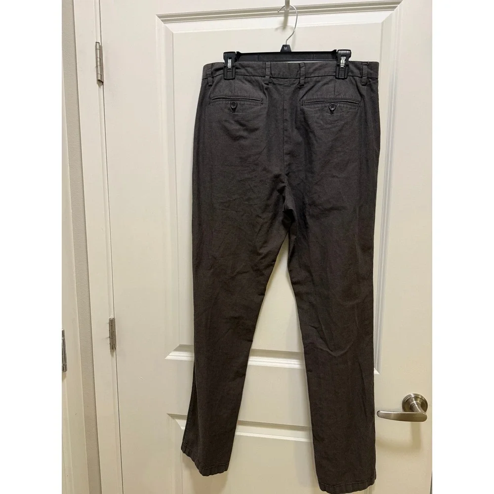 Banana Republic Aiden Fit Mens 34x34 Charcoal Gray Herringbone Chino Pants
